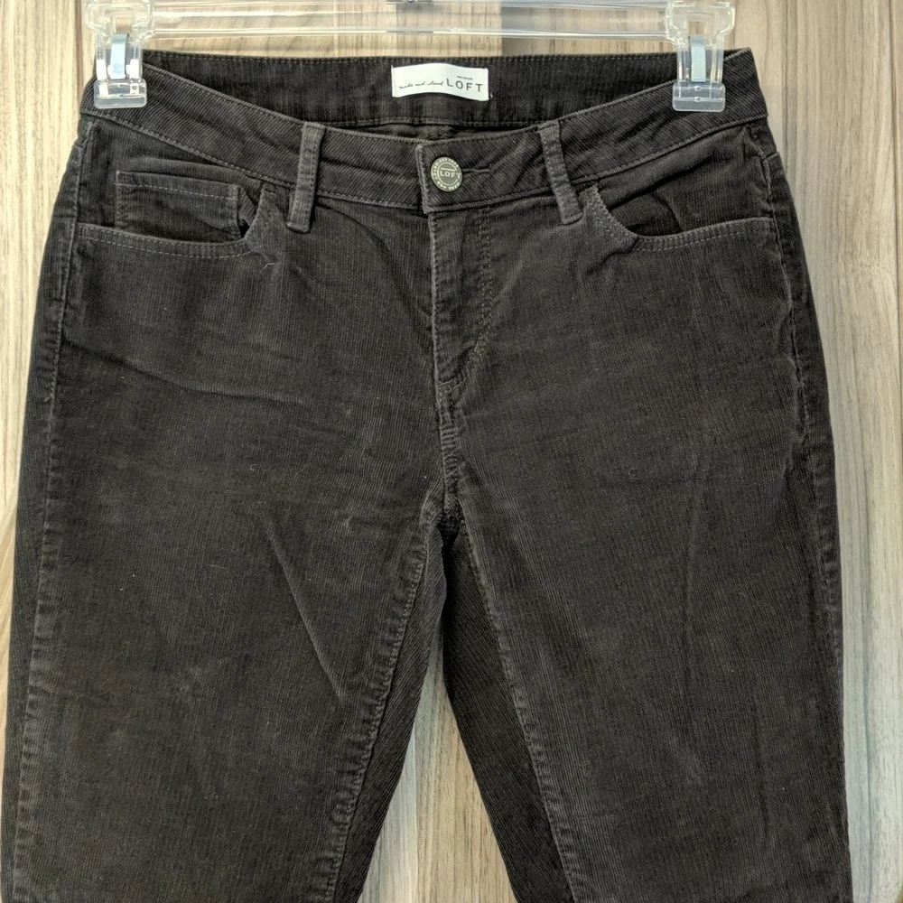 Loft Curvy Skinny Women's Size 0 Corduroy Pants - Dark Gray